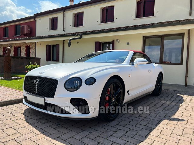 Rental Bentley Continental GTC W12 Number 1 White in the Milano Linate airport (LIN)