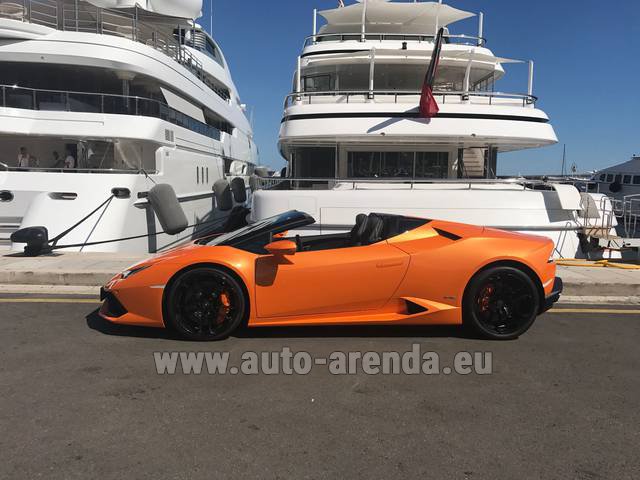 Rent the Lamborghini Huracan Spyder Cabrio car in Milano Lombardia