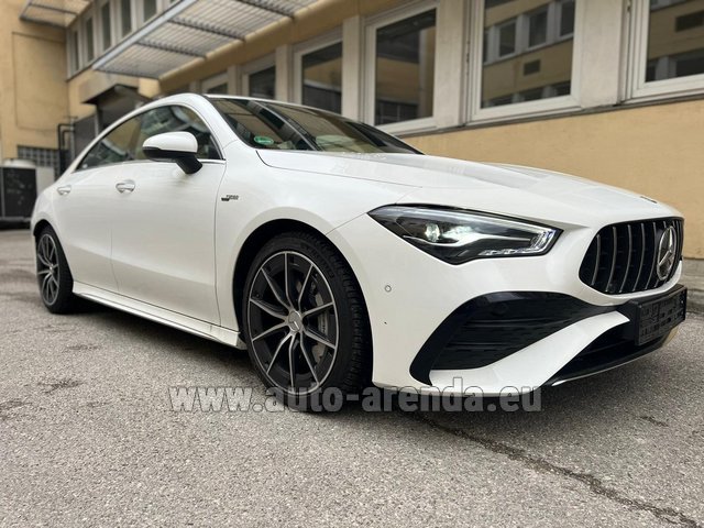 Rental Mercedes-Benz AMG CLA 35 4MATIC Coupe in the Milano Linate airport (LIN)