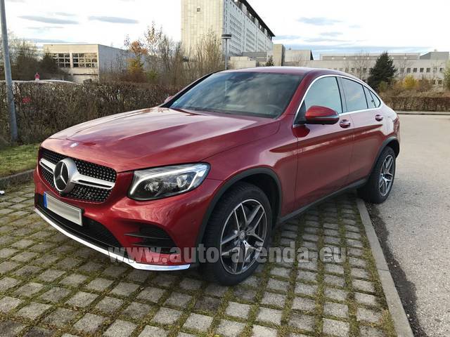 Rental Mercedes-Benz GLC Coupe equipment AMG in the Milan Central Train Station